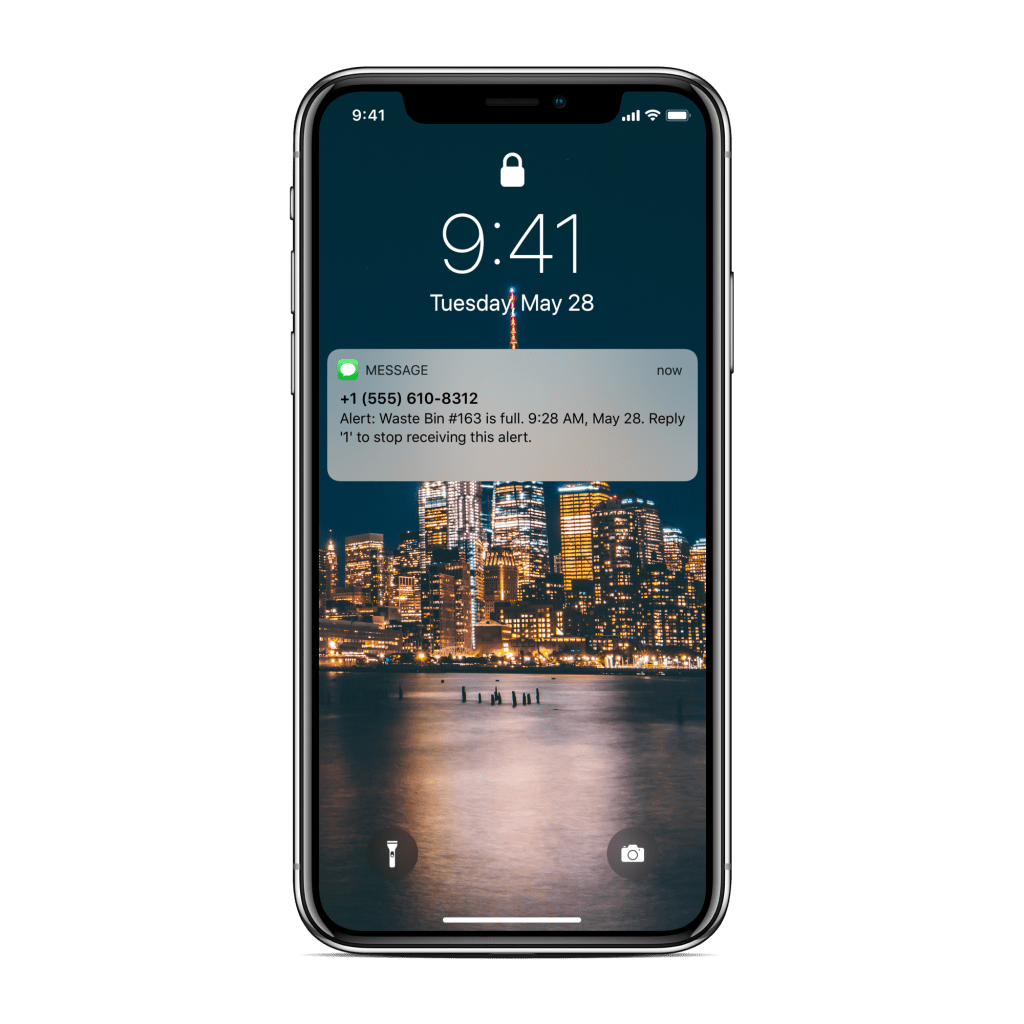waste bin level sensor iphone app alert