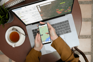 computer and iphone gps tracking app